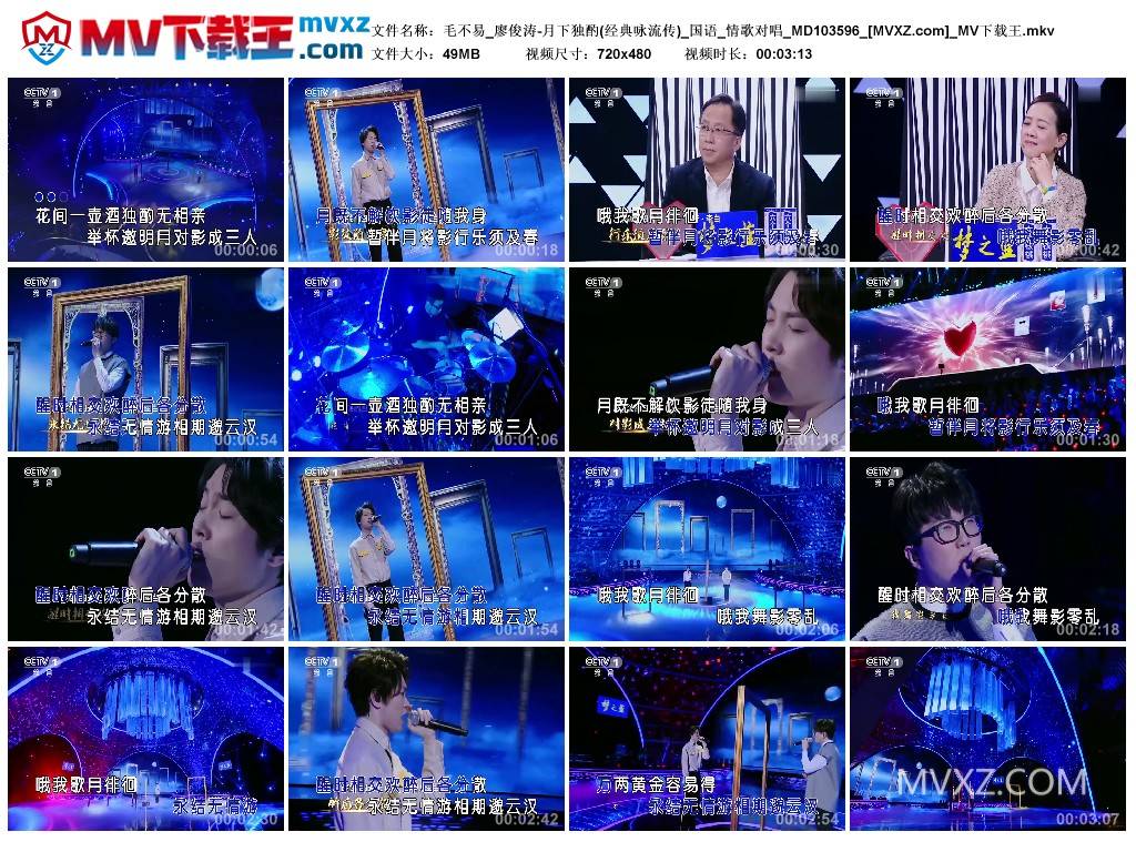 毛不易_廖俊涛-月下独酌(经典咏流传)_国语_情歌对唱_MD103596